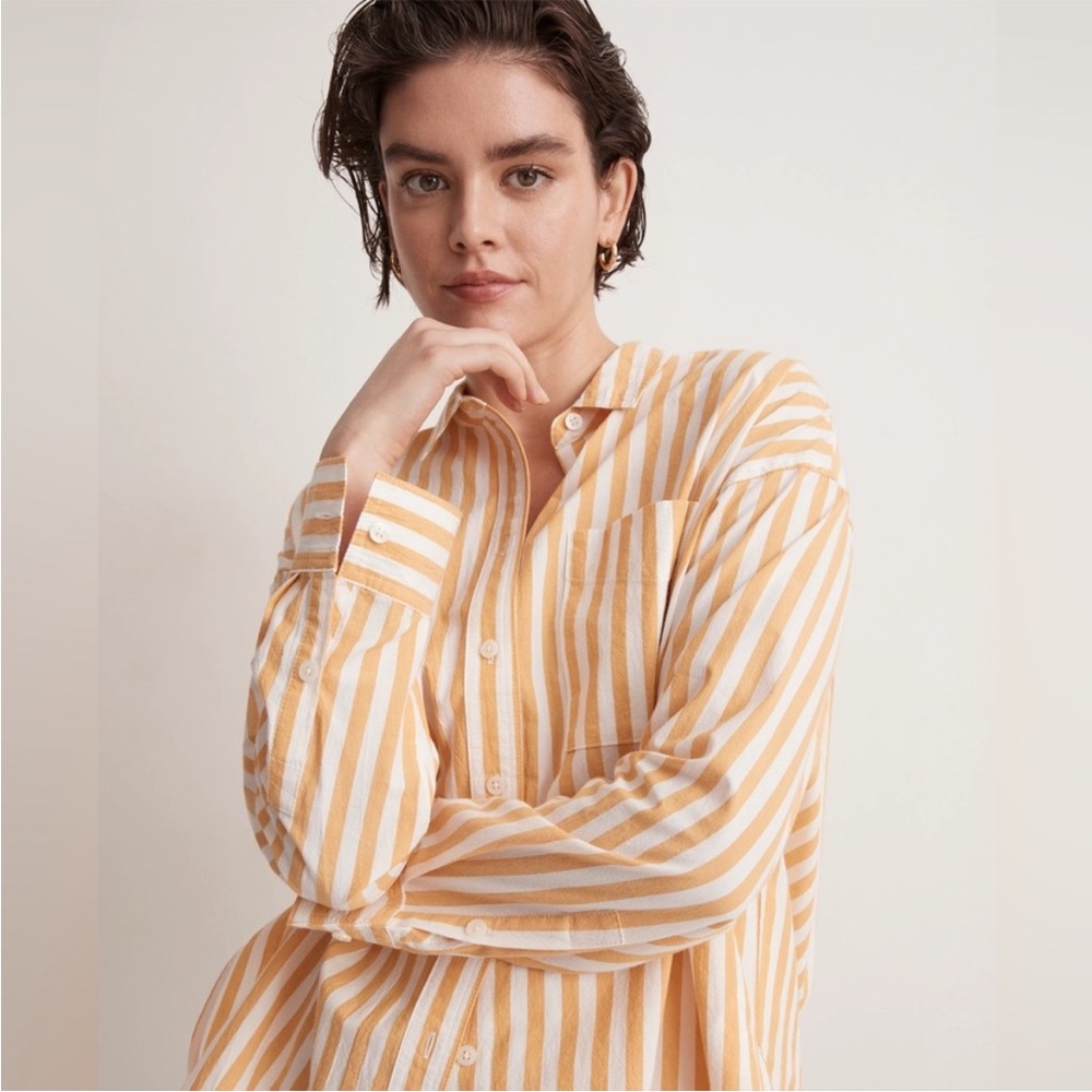 madewell signature poplin button top
